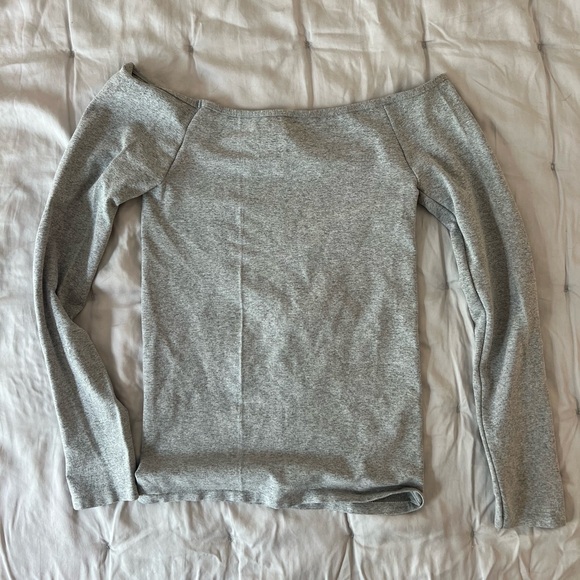 Free People Off the Shoulder Long Sleeve - XS Heather Gray - Picture 3 of 4